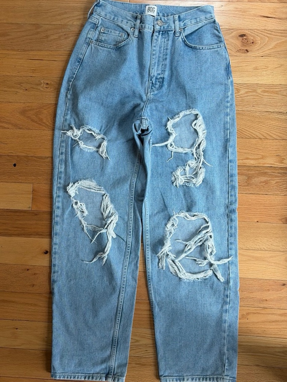 BDG Light Wash Relaxed Ripped Jeans